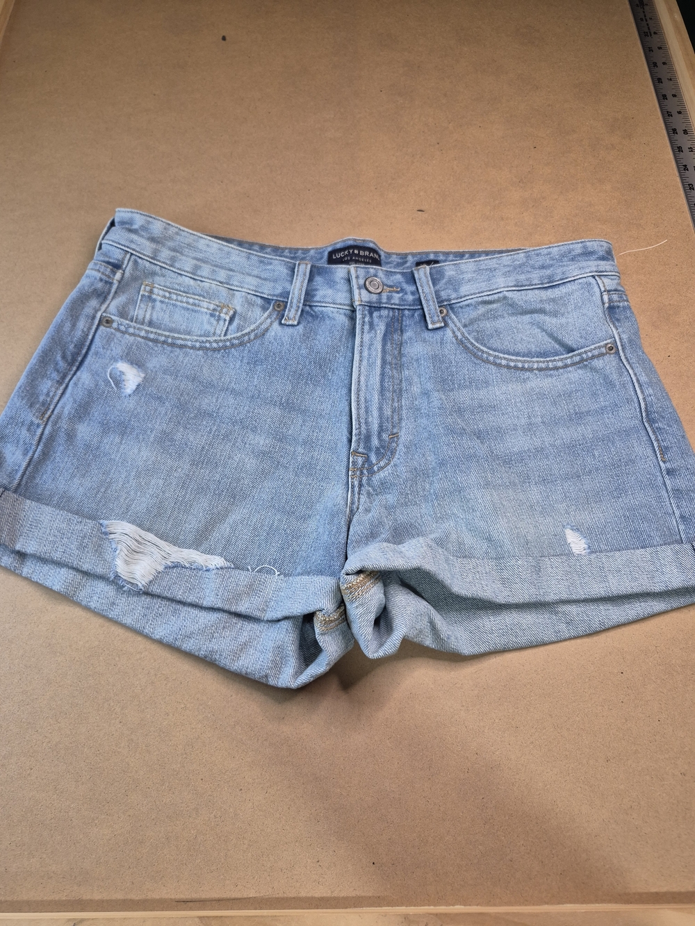 Lucky Brand Light Wash Denim Rolled Hem Shorts